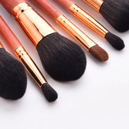 12-Piece Makeup Brush Set with Powder Brush and Wood Brushes